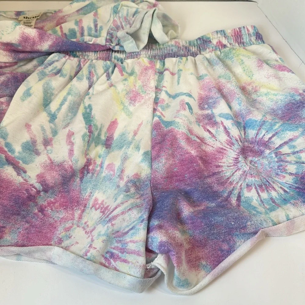 Sho sho tie dye crop top and short sleep set size large - Picture 7 of 8
